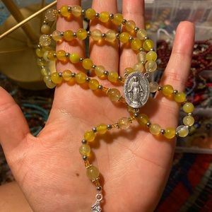 Yellow handmade rosary